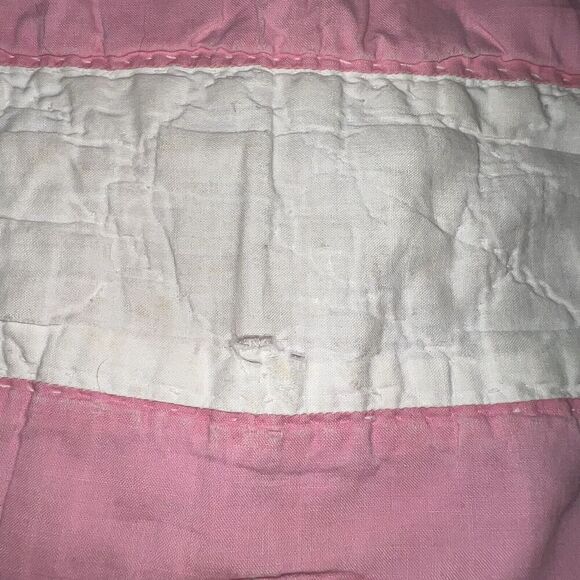 Vintage Baby Quilt Embroidered Goodnight Prayer Lay Me Down to Sleep 40” x 51” - Picture 13 of 16